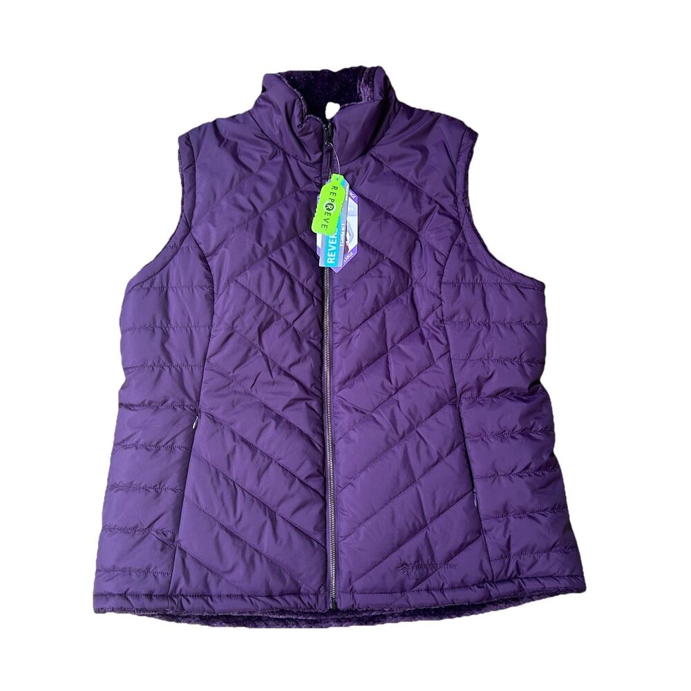 FREE COUNTRY Reversible 2 Looks in 1 Women's Vest Size XXL, Rich Plum, MSRP $70